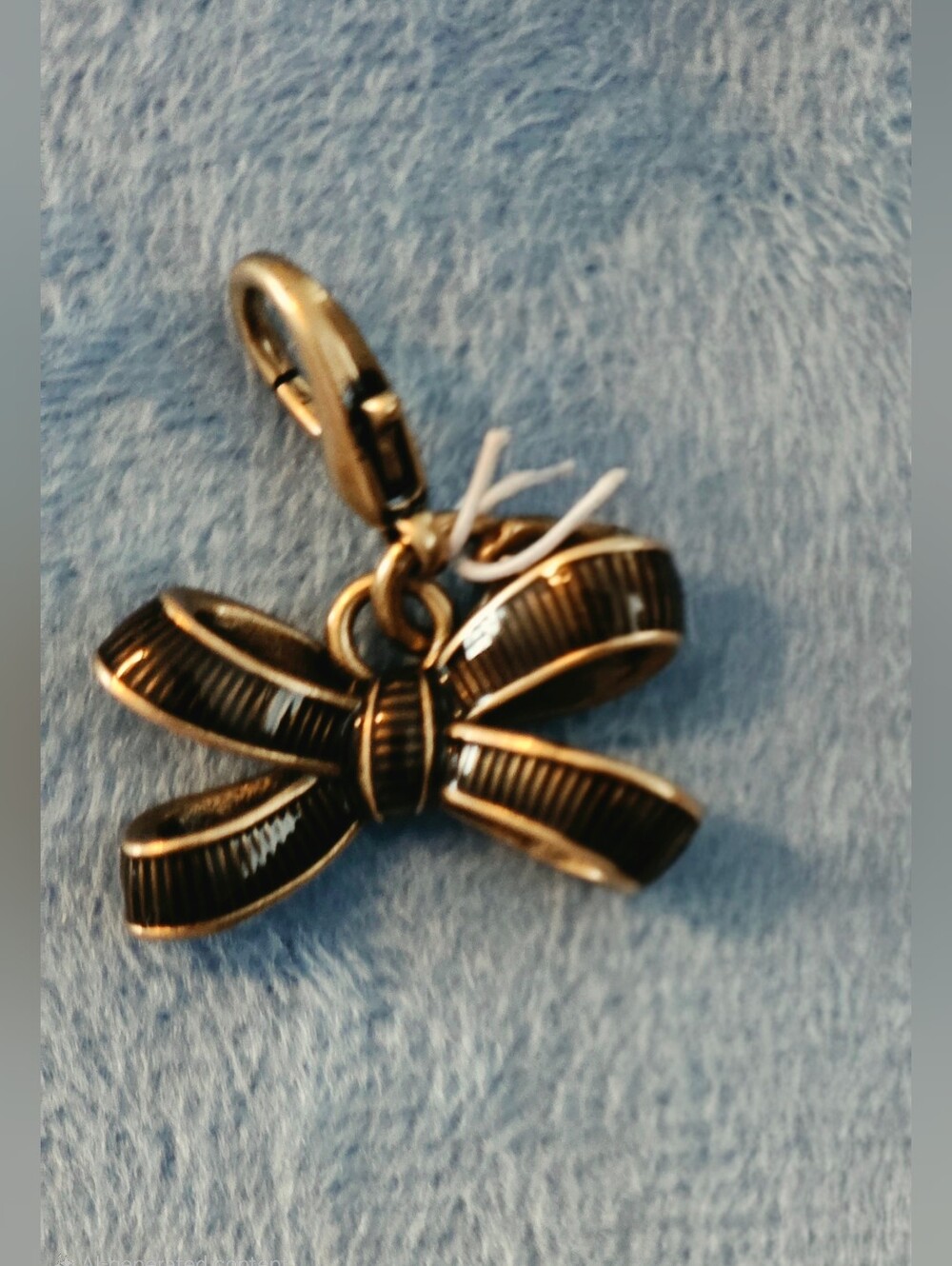 COACH Brass/Gold Brown Enamel Bow Mini Charm